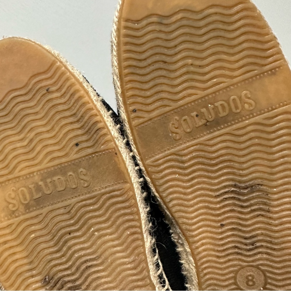 Soludos Jason Polan Gold Embroidered Wink Espadrille Black Size 8 - Picture 8 of 14